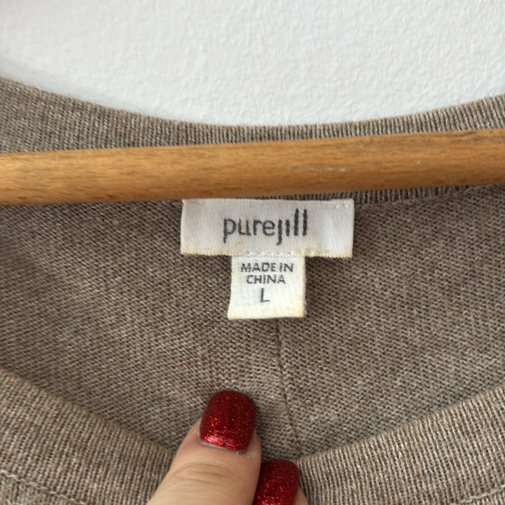 Pure Jill Cotton/Cashmere Blend Sweater Dress - midi length - Picture 3 of 6